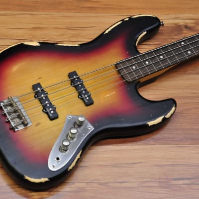 Vintage VJ74 Icon Fretless Bass - Sunset Sunburst for sale