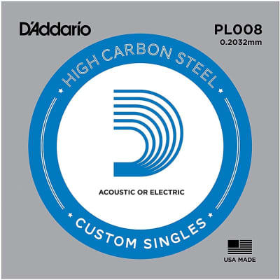 D'Addario PL008 Plain Steel Guitar Single String .008" image 1