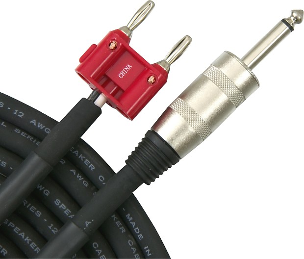 Live Wire S12BQ10-LW Elite 12 Gauge 1/4" TS to Banana Speaker Cable - 10' image 1