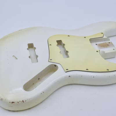 BloomDoom Nitro Lacquer Aged Relic Olympic White J-Style Bass Vintage Custom Guitar Body image 5