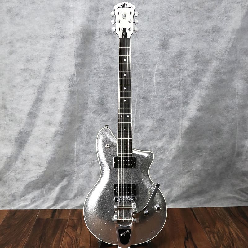 Washburn P4 Reissue Bigsby Nuno Bettencourt Signature Silver