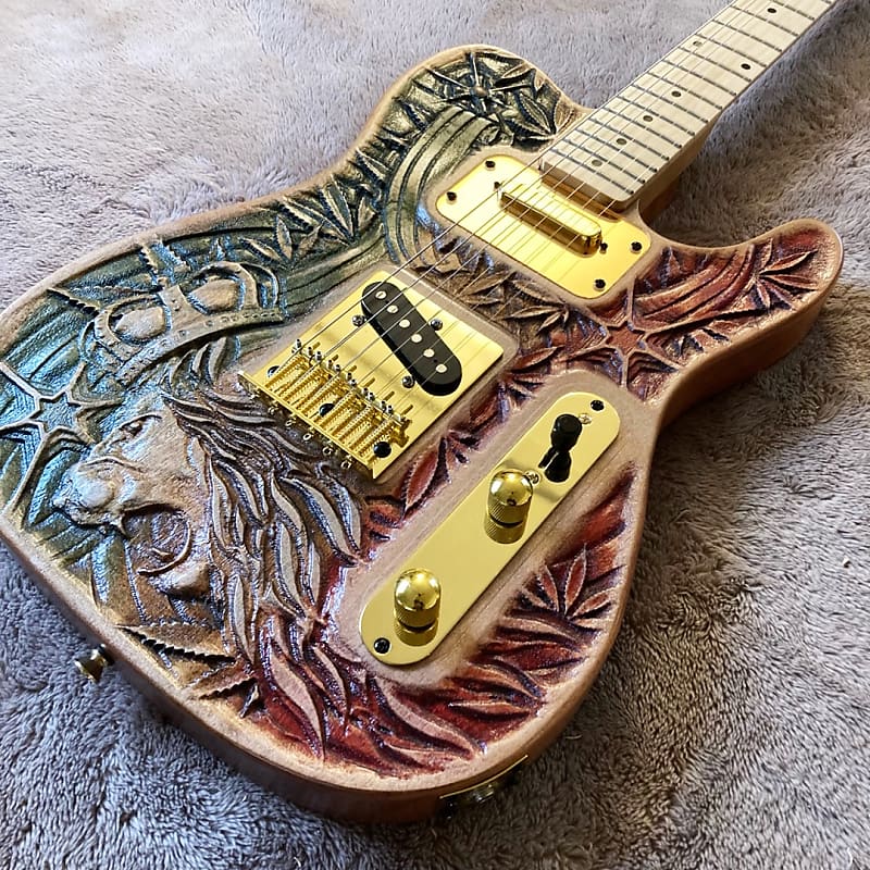 Natural Mystic (Rasta Lion) Carved 2023 Woodruff Brothers Guitars - Satin Lacquer (open pore) image 1