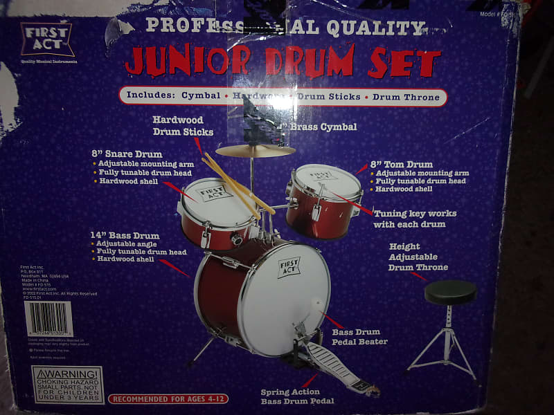 First Act whole Junior / Kids Wood shell 3 piece Drum Set Reverb