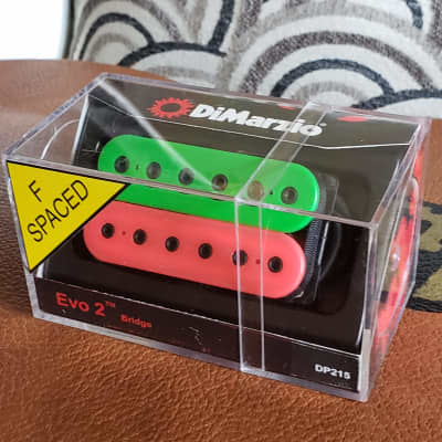 DiMarzio F-spaced EVO 2 Bridge Humbucker Pink/Green W/Black Poles