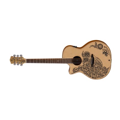 Luna HEN02SPRLH Henna Oasis Left Hand Spruce C/E Acoustic Guitar image 1