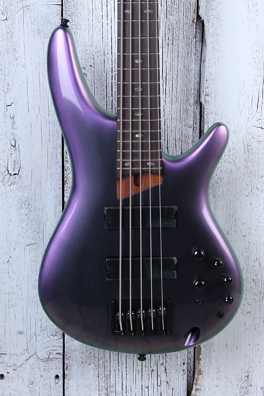Ibanez SR505E Bass 5 String Electric Bass Guitar Black Aurora Burst Gloss image 1