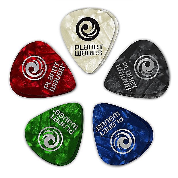 100 Pack | Planet Waves Assorted Pearl Celluloid Guitar Picks | Extra Heavy image 1