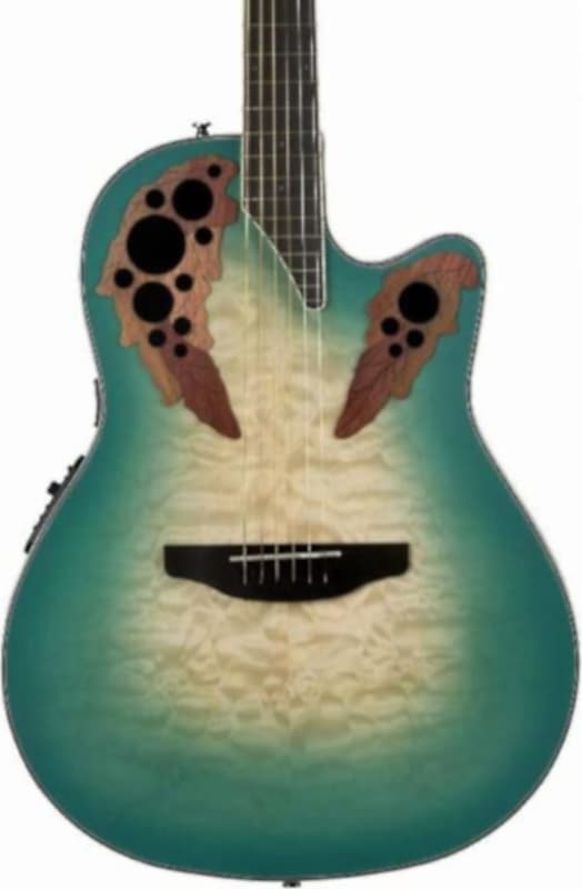 Ovation CE44X-9B Celebrity Elite Exotic Mid Depth A/E Guitar, Mint Green image 1
