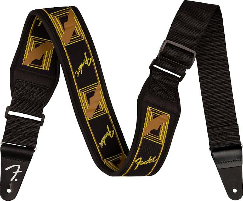 Fender Swell Neoprene Running Logo Guitar Strap, 2.5" Wide, Reverb