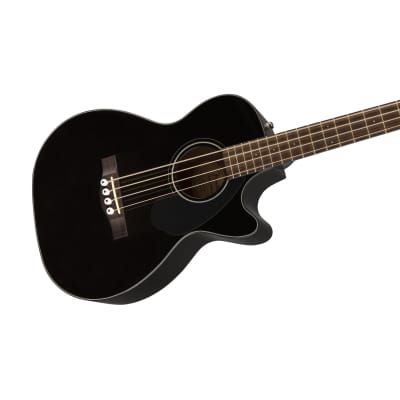 Fender CB-60SCE Acoustic Bass Guitar w/Cutaway & Electronics, Laurel FB, Black image 3