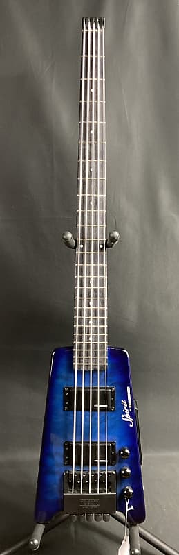 Steinberger Spirit XT-25 Quilt Top 5-String Bass Guitar Blue Burst