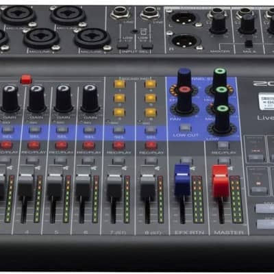 Zoom LiveTrak L-8 Podcast Recorder, Battery Powered, Digital Mixer and Recorder, Music Mixer, Phone Input, Sound Pads, 4 Headphone Outputs, 12-In/4-Out Audio Interface, Built In EQ and Effects image 1