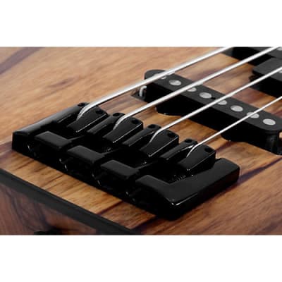 Schecter Guitar Research Model-T 4 Exotic Black Limba Electric Bass Satin Natural 2832 image 7