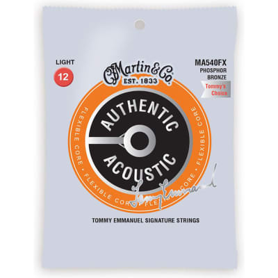 Martin MA540FX Authentic Tommy Emmanuel Signature Flexible Core Phosphor Bronze Acoustic Guitar Strings - Light (.12 - .54)