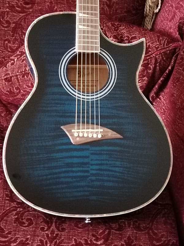 Lindo Lindo ORG-SL Slim Blue Electro Acoustic Guitar and Padded Gigbag 2023 - Blue image 1
