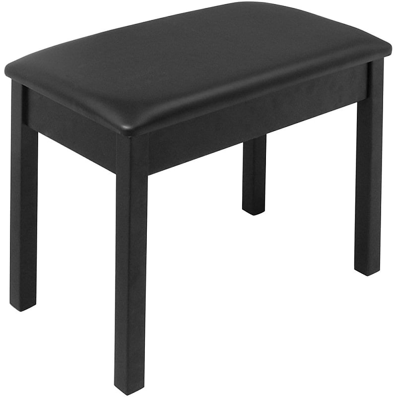On Stage KB8802B Padded Wooden Keyboard and Piano Bench with Air Vents in Cushion in Black image 1