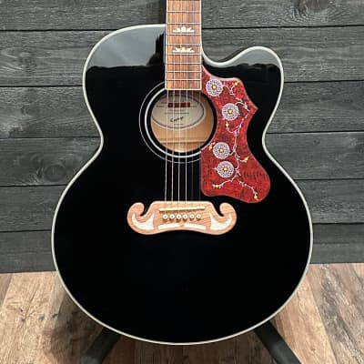 Epiphone EJ-200EC Studio Jumbo Black Acoustic Electric Guitar for sale