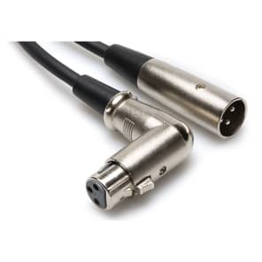 Hosa XFF-103 Right-Angle XLR3F to XLR3M Balanced Mic Cable - 3'