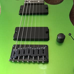2012 Carvin DC700 7 string guitar Radiation Green with official hardshell case. Excellent condition! image 10