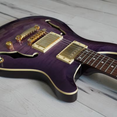 AIO Wolf KLP 45FM Electric Guitar - Purple Burst w/Gator Hard Case image 5