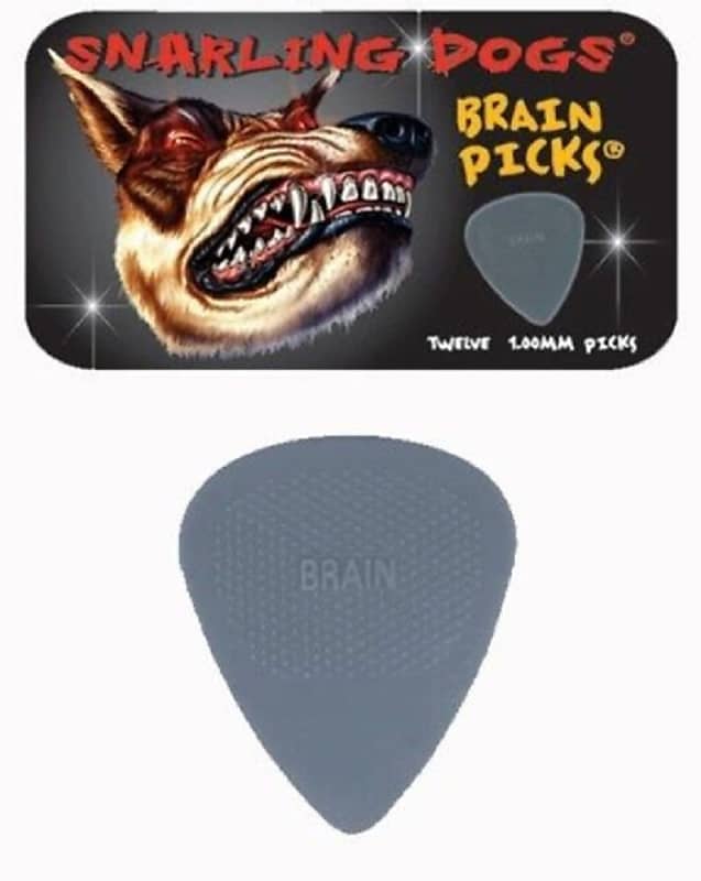 D'Andrea TNSDB351100 Snarling Dogs Brain 1.0mm Guitar Picks (Pack of 12) - Gray image 1