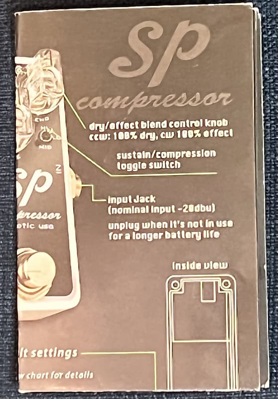 Xotic SP Compressor manual | Reverb