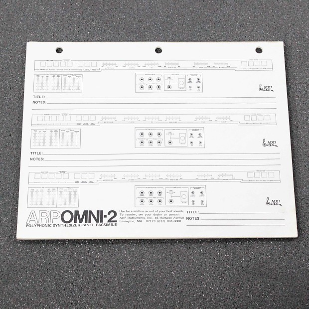 ARP Omni-2 Original Blank Patch Sheet image 1