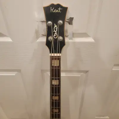 Vintage 1960's Kent 822 Electric Bass Guitar Made In Japan Hollowbody Shortscale Sunburst image 4