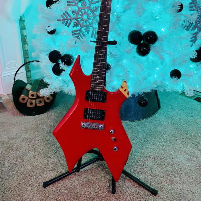 B.C. Rich Stranger Things “Eddie's” Inspired Bronze Series Warlock 2002 - Red with Gig bag for sale