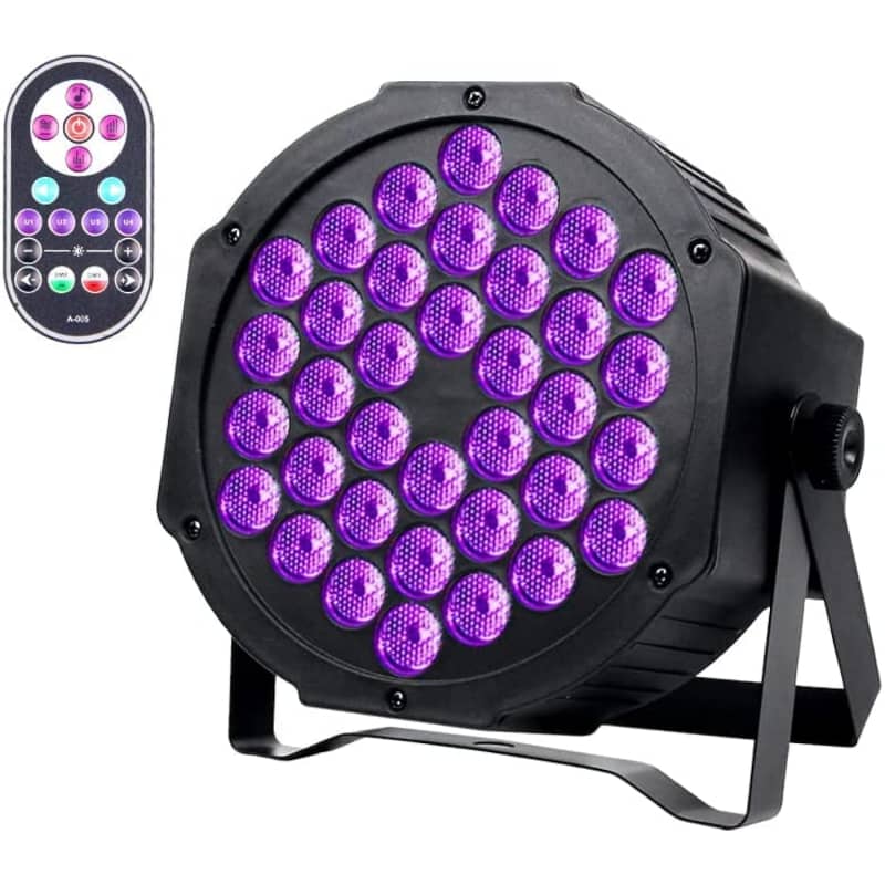 Rechargeable Black Lights For Glow Party Halloween Battery Powered Portable  Black Light DMX Sound Activated Control 36 LED UV Wireless Uplights For  Glow In The Dark Parties DJ Disco Events Bar