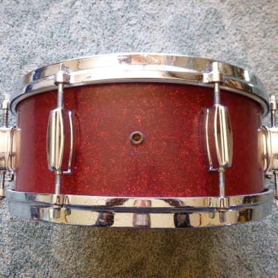 Zim-Gar 14x5.5" vintage snare drum 1960s - sparkle red with video image 6