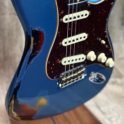 Fender Custom Shop 2020 NAMM Limited Edition Roasted Poblano Strat Heavy Relic Faded Aged Lake Placid Blue/3TSB w/case image 3