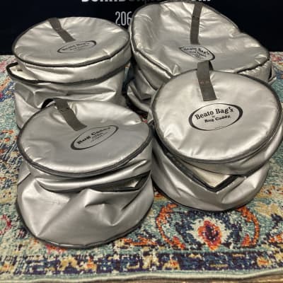 Beato Bag's by Rug Caddy - 4-Piece Soft Drum Cases, 20", 14", 12", 10" - Silver image 1