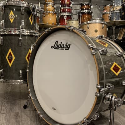 Ludwig Legacy Mahogany 3pc Shell Pack in Flash Diamond Inlay Charcoal image 1