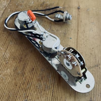 Fender Telecaster Wiring Harness Upgrade 500k CTS Pots .022 Orange Drop Cap Oak Grigsby Switch Plate/Knobs image 3