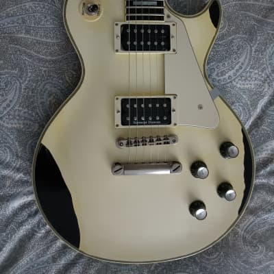 **SALE** 1984 Greco JS55 John Sykes Custom "Painted Over" RELIC Black Beauty Vintage Guitar Japan Fujigen imagen 3