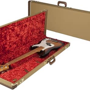 Fender G&G Deluxe Precision Bass Hardshell Case, Tweed with Red Poodle Plush Interior 2016