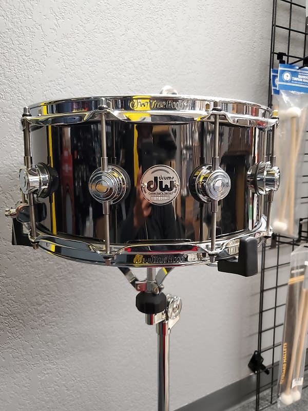 DW 6.5" X 14" COLLECTOR'S SERIES BLACK NICKEL OVER BRASS SNARE DRUM W/ CHROME HARDWARE 2019 image 1