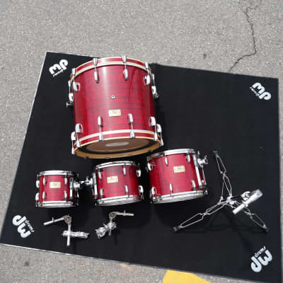 Pearl Masters Retro-Spec Red Onyx Pearl 4pc Maple Shell Pack w/ hdw.+ Holders | 10, 12, 14, 22" image 2