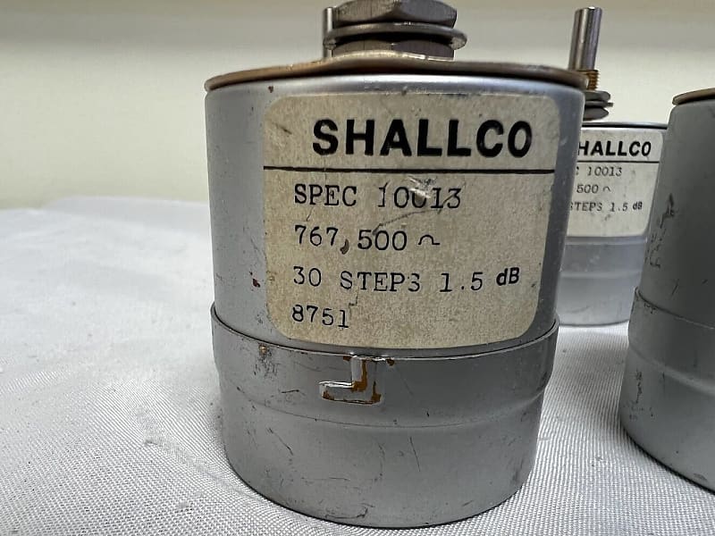 (9) Shallco Spec 10013 8751 500 Ohm, 1.5 db, 30 Step Reverb