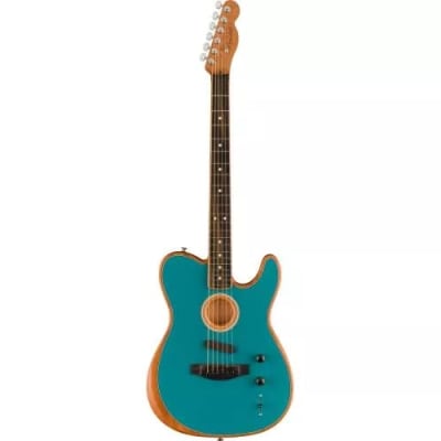 LIMITED EDITION AMERICAN ACOUSTASONIC® TELECASTER®, CHANNEL-BOUND NECK, OCEAN TURQUOISE for sale