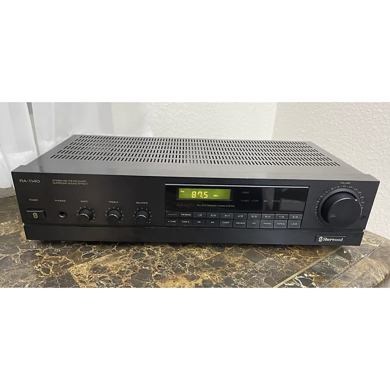 Sherwood RA-1140 Stereo AM/FM Receiver Surround Sound Effect Phono Input. Tested Sherwood RA-1140 Stereo AM/FM Receiver Surround Sound Effect Phono Input. Tested  			