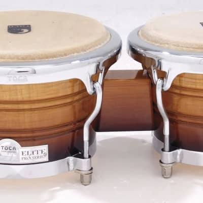 Toca Elite Pro Wood Bongos Natural Maple Fade w/ Stand | Reverb