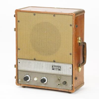 1957 Ampex Model 620 Brown Leatherette Vintage Small Portable Analog Tube PA Guitar Amplifier Instrument Amp with 6” JBL Speaker image 4