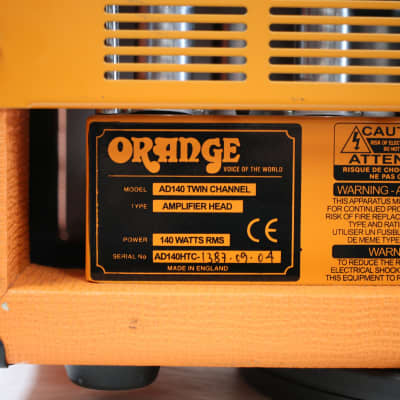 Rare ORANGE AD-140HTC Twin Channel Tube Guitar Amplifier Head - US Seller - NICE image 7
