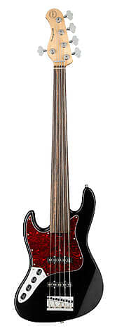 SADOWSKY MetroExpress 21-Fret Vintage J/J Bass, Ebony Fingerboard, Fretless, Lefthand, 5-String - Solid Black High Polish "B-Stock" image 1