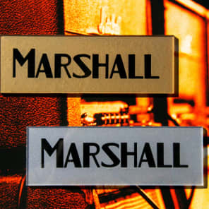 Marshall JTM 45/100 Plexi Block Amp Badge / Logo  1965 style Black/Silver/Gold image 1
