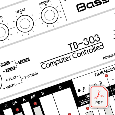 Roland TB-303  - Beautifully Illustrated Blank Patch Sheet PDF