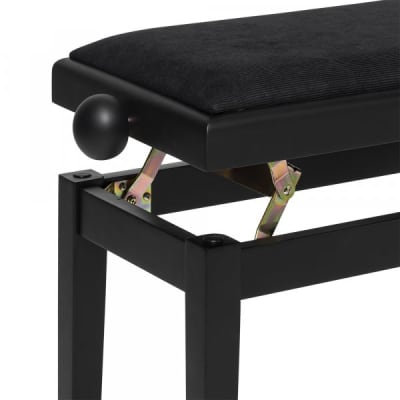 Stagg PB06 Piano Bench with Adjustable Velvet Seat Black image 2