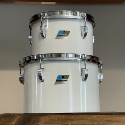 1970's Ludwig 10" & 12" White Cortex 3-Ply Concert Toms image 13